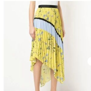 Self-Portrait Pleated Asymmetric Skirt